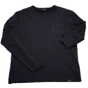 Gas Black Cotton Long Sleeve Men's T-Shirt